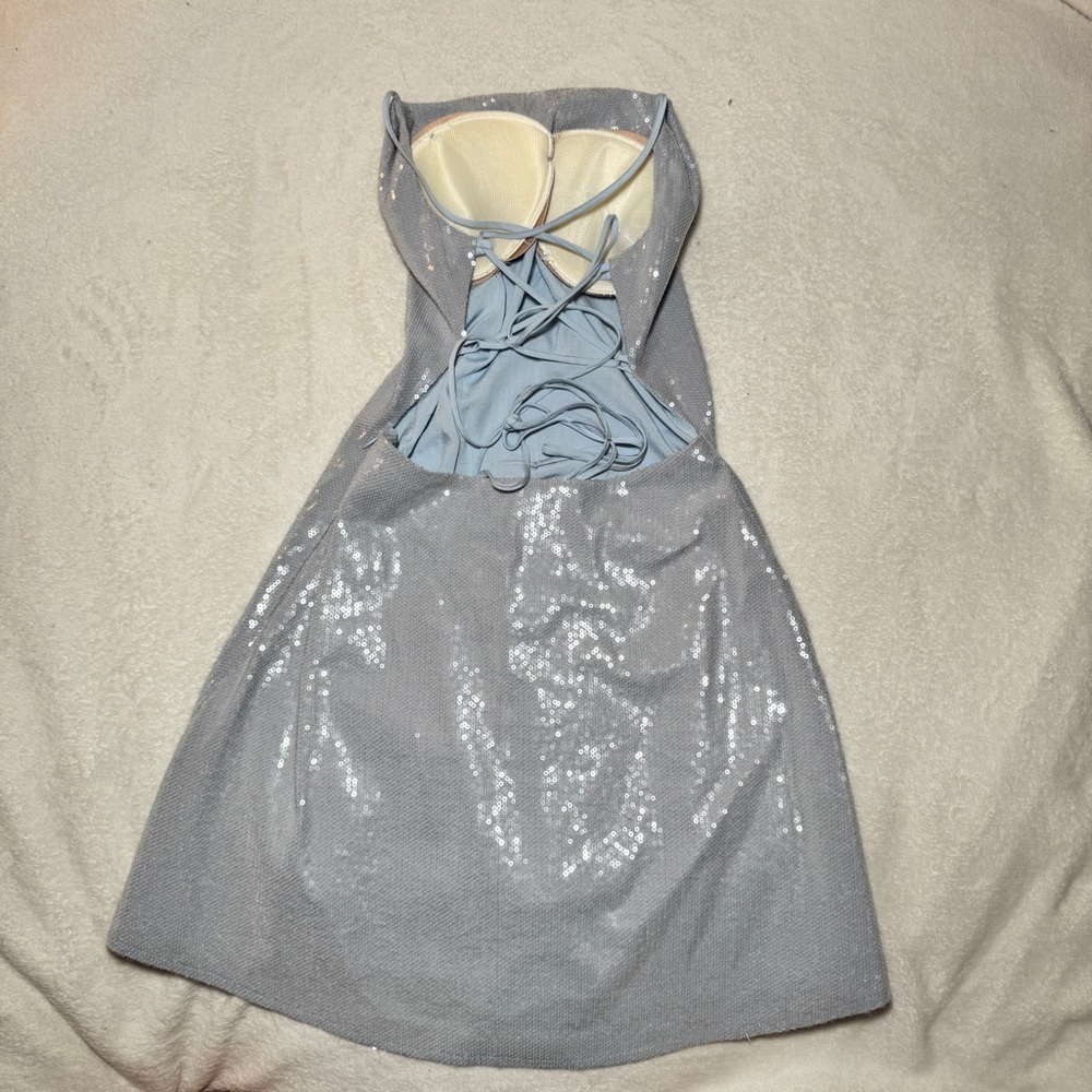 THATSSOFETCH Sparkly Cowneck Backless Dress